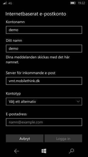 Välj Kontotyp