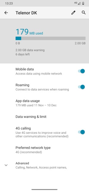 Turn Roaming on or off
