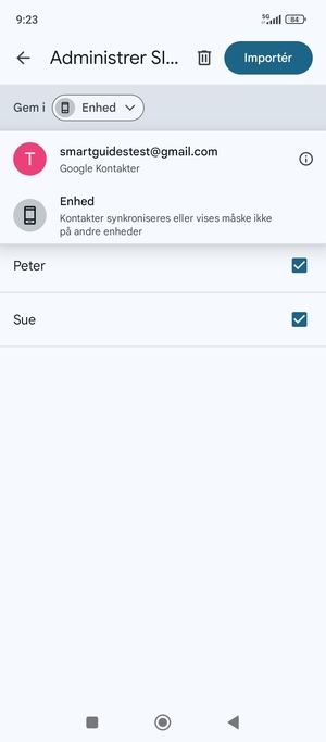 Vælg din Google-konto
