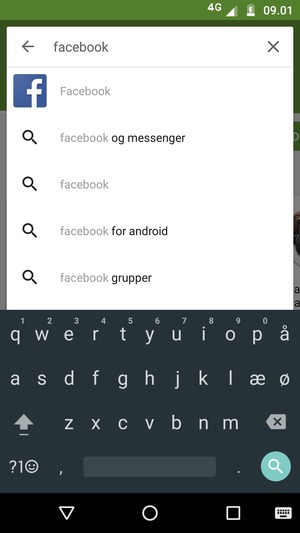 Indtast navnet på appen og vælg Søg