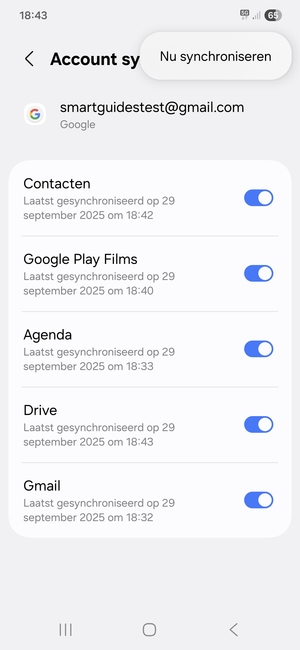 Selecteer Nu synchroniseren