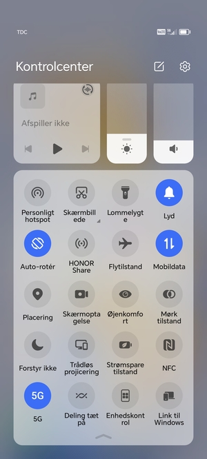 Scroll til og vælg Strømsparetilstand