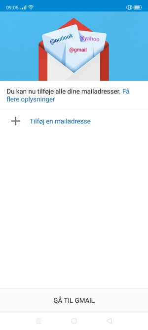 Vælg Tilføj en mailadresse