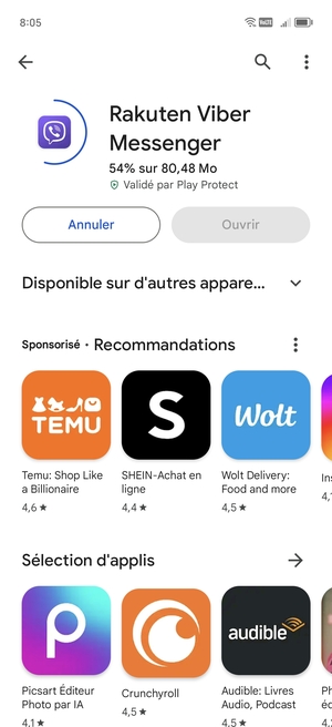 Veuillez attendre la fin de la procédure d'installation