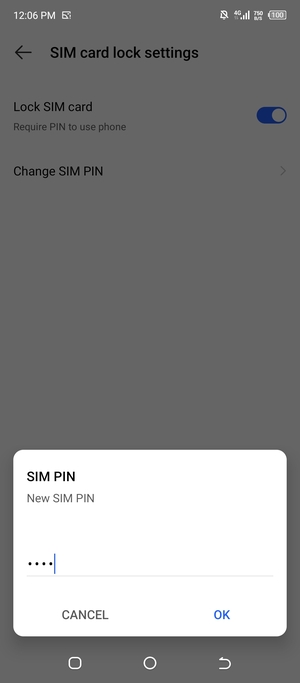 Enter your New SIM PIN and select OK