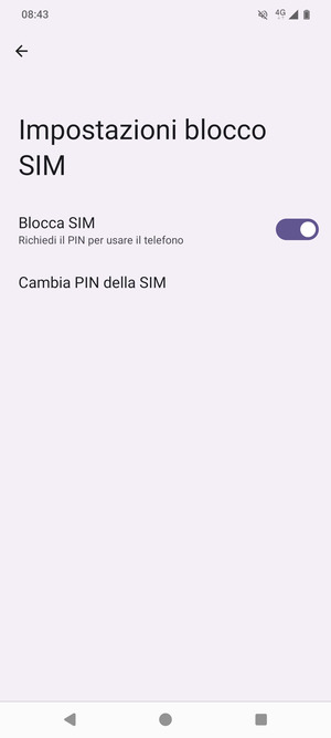 Seleziona Cambia PIN della SIM