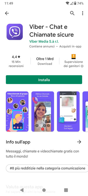 Seleziona Installa