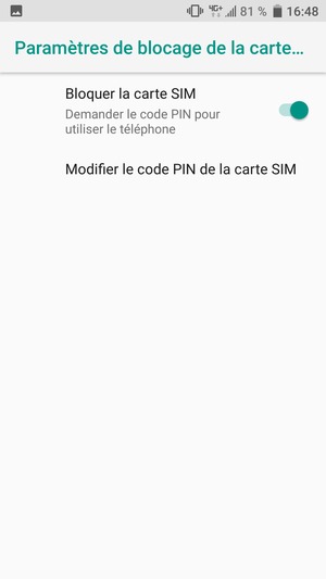 Sélectionnez Modifier le code PIN de la carte SIM