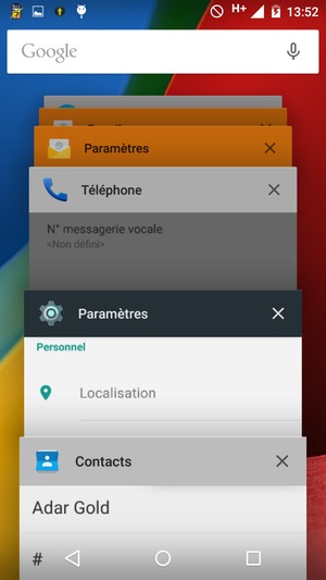 Faites glisser les applis vers la droite pour les fermer