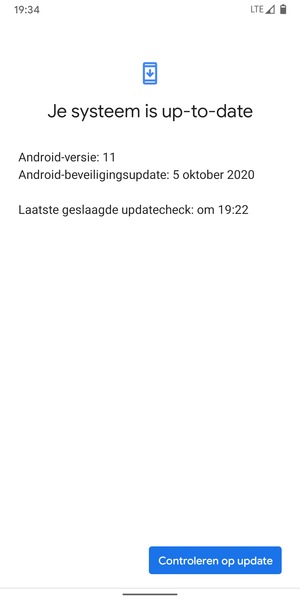 Als uw telefoon up-to-date is, zult u het volgende scherm zien