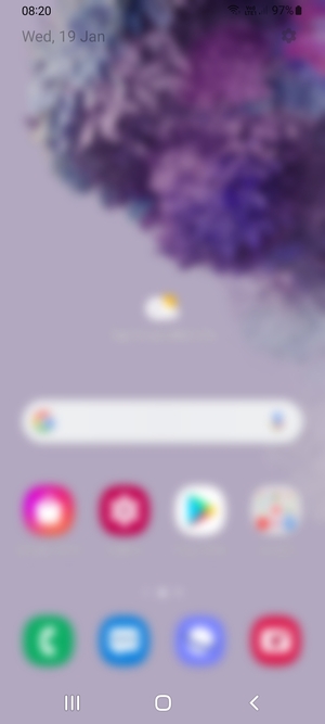Slide down the top menu