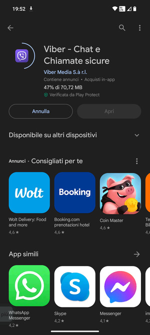 Attendi il completamento del processo di installazione