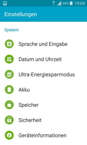 Scrollen Sie und wählen Sie Geräteinformationen