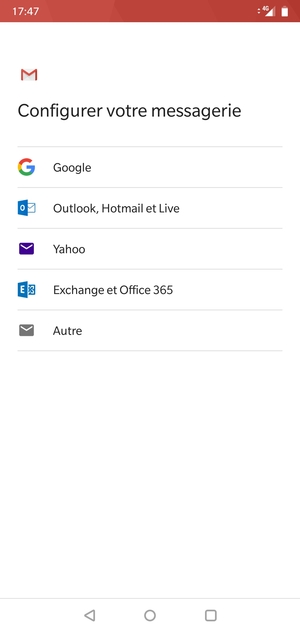 Sélectionnez Google