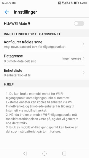 Velg Konfigurer trådløs sone