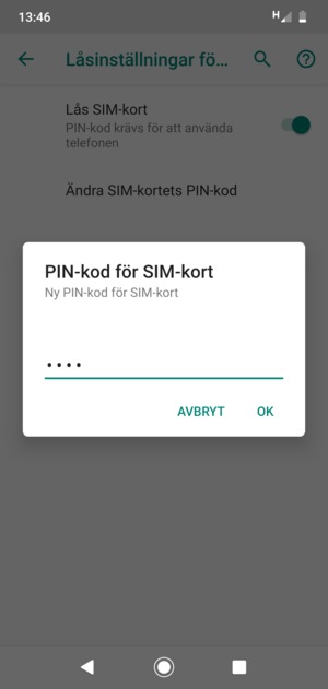 Ange din Ny PIN-kod för SIM-kort och välj OK