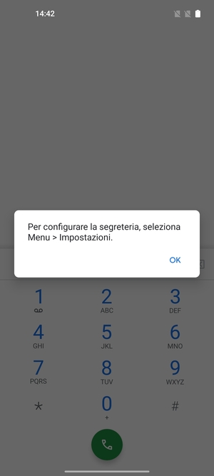 Se la segreteria telefonica non è configurata, seleziona OK