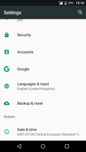 Scroll to and select Backup & reset