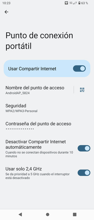 El teléfono ha sido configurado para su uso como módem