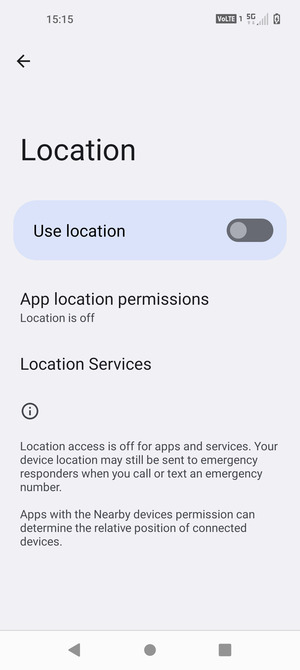 Turn off Use location