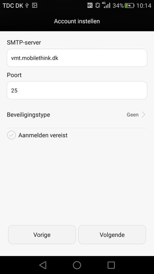 Haal het vinkje uit het Aanmelden vereist selectievakje en selecteer Volgende