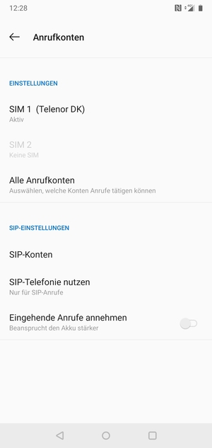 Wählen Sie SIM 1 oder SIM 2