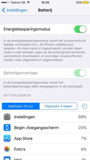 Selecteer Energiebesparingsmodus