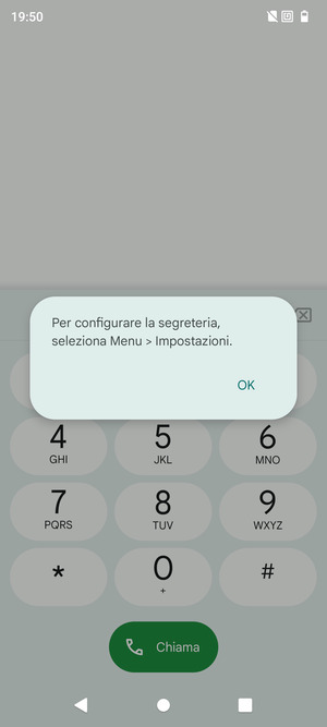 Se la segreteria telefonica non è configurata, seleziona OK