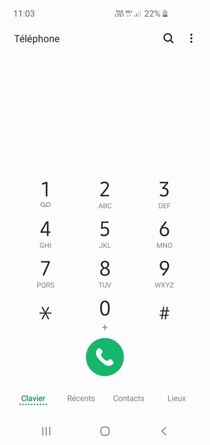 Appuyez longuement sur le numéro 1