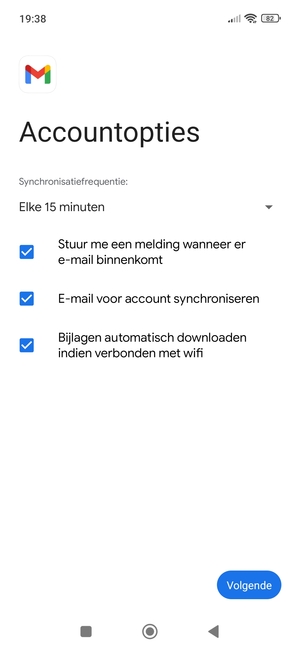 Selecteer Volgende