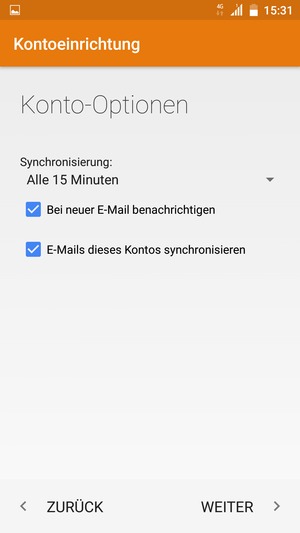 Wählen Sie WEITER