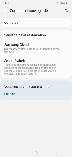 Sélectionnez Comptes