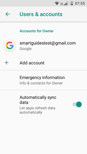 Select your Google account