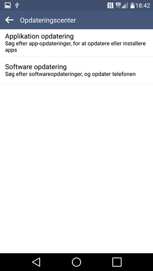 Vælg Software opdatering