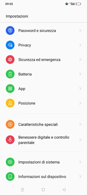 Scorri e seleziona Password e sicurezza