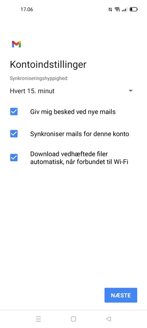 Vælg NÆSTE