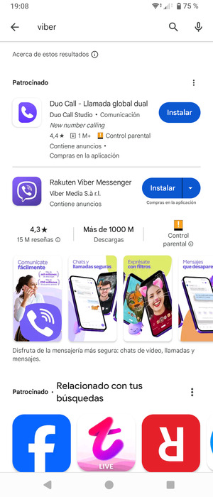 Seleccione la aplicación