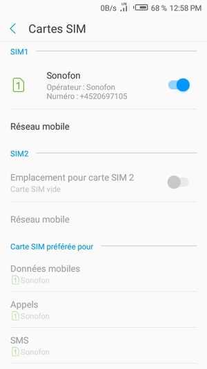 Sélectionnez Réseau mobile