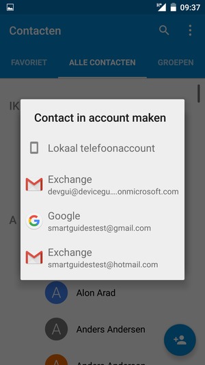 Selecteer uw Google-account
