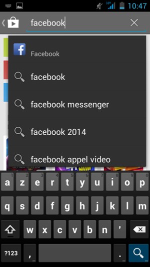Saisissez le nom de l'appli et sélectionnez Rechercher
