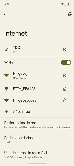 Ahora está conectado a la red Wi-Fi