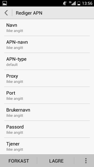 Skriv inn internett-informasjon
