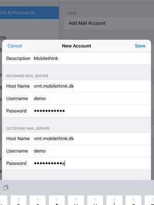 Enter email information for OUTGOING MAIL SERVER and select Save