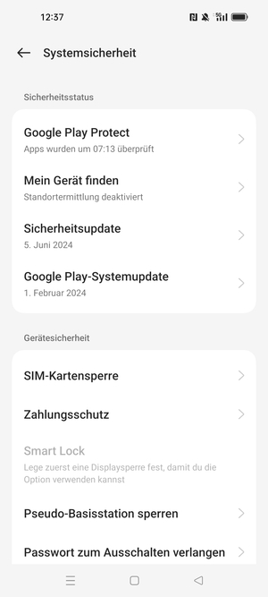Wählen Sie  SIM-Kartensperre