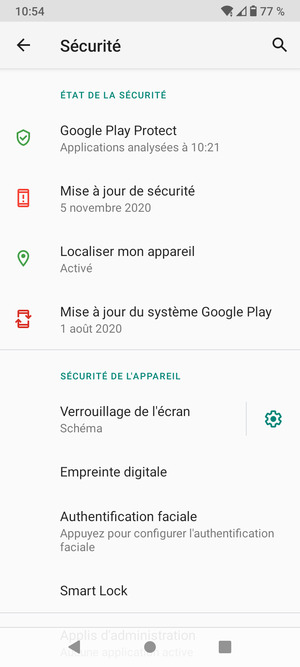 Votre téléphone est maintenant sécurisé par un écran de verrouillage