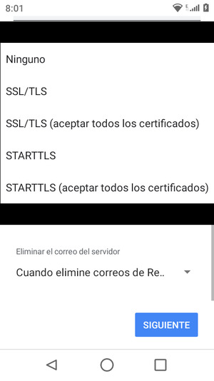 Seleccione Ninguno y SIGUIENTE