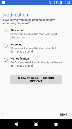 Select your preferred option and select NEXT