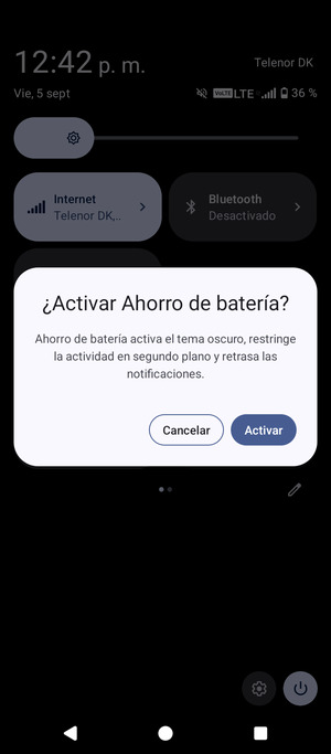 Seleccione Activar