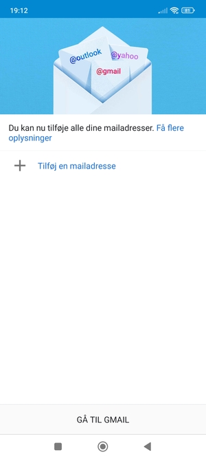 Vælg Tilføj en mailadresse