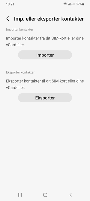 Vælg Importer